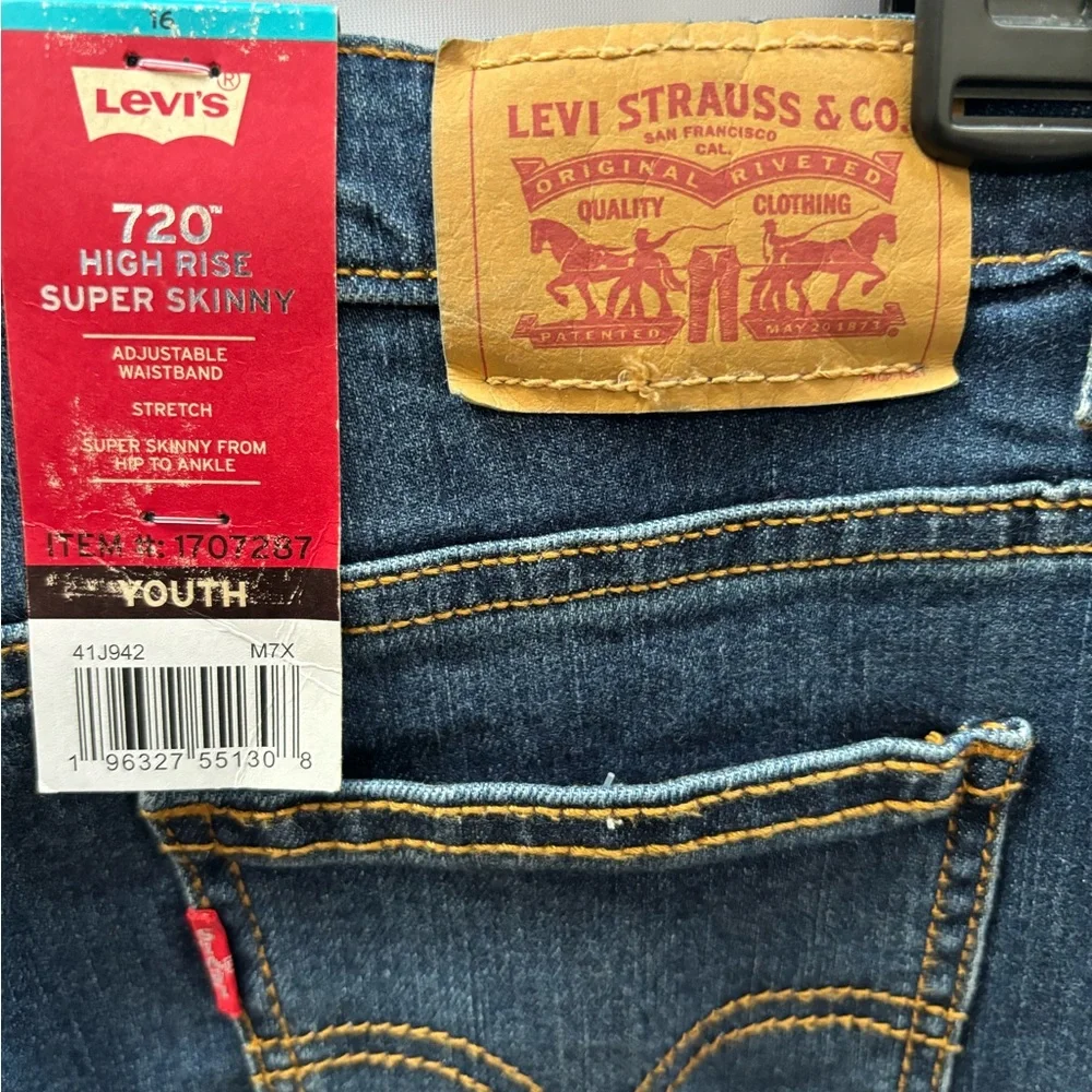 Levi’s Girls‎ 720 High Rise Super Skinny Jeans Youth Size 16